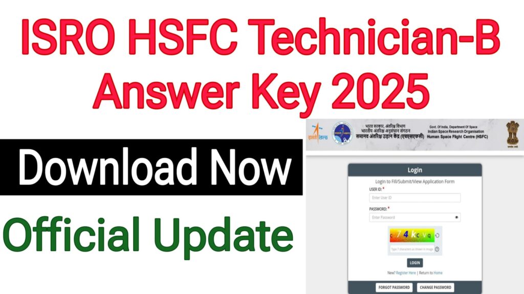 ISRO HSFC Technician-B Answer Key 2025