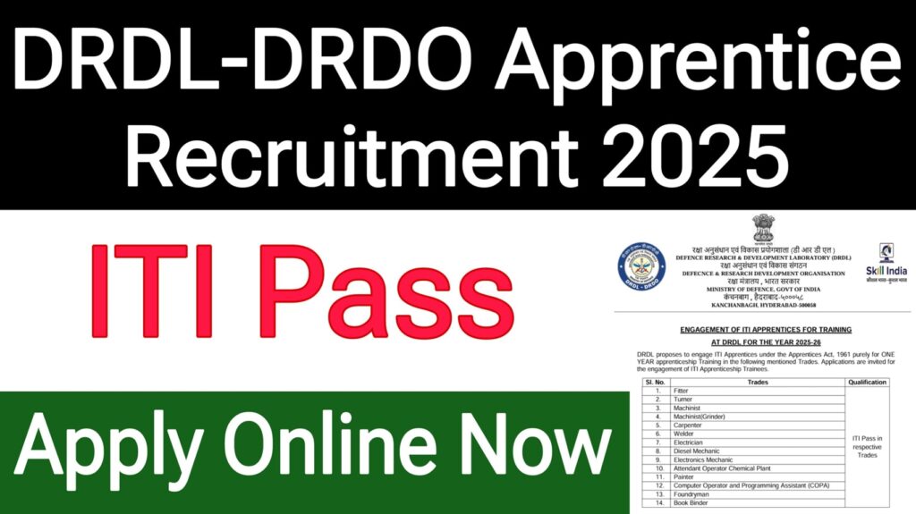 DRDL-DRDO Apprentice Recruitment 2025