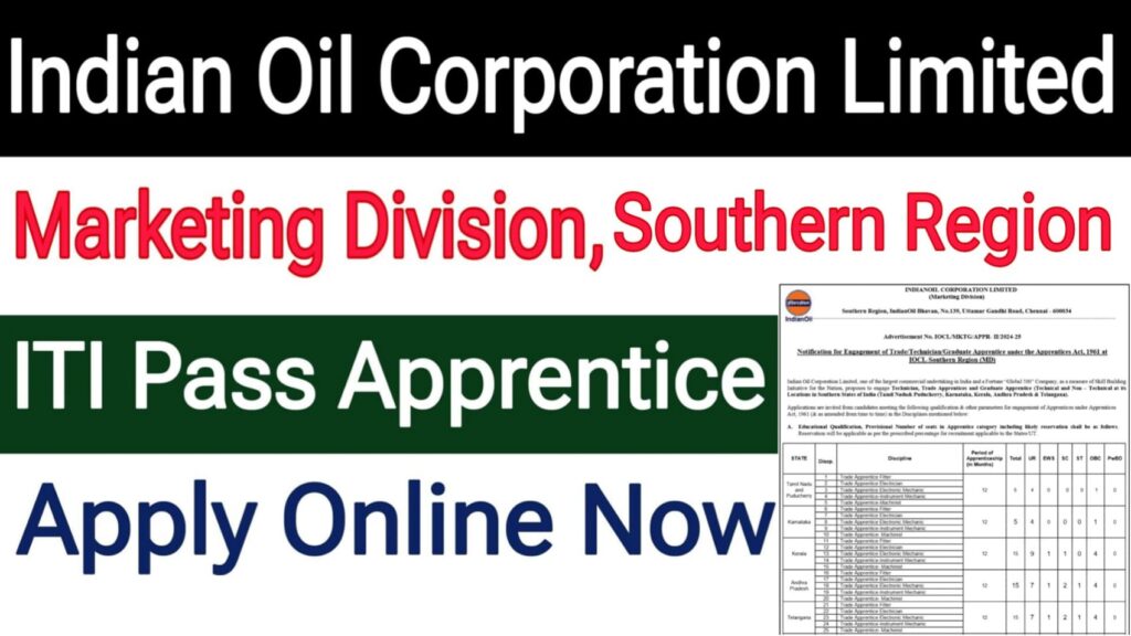 IOCL Southern Region Apprentice Recruitment 2025