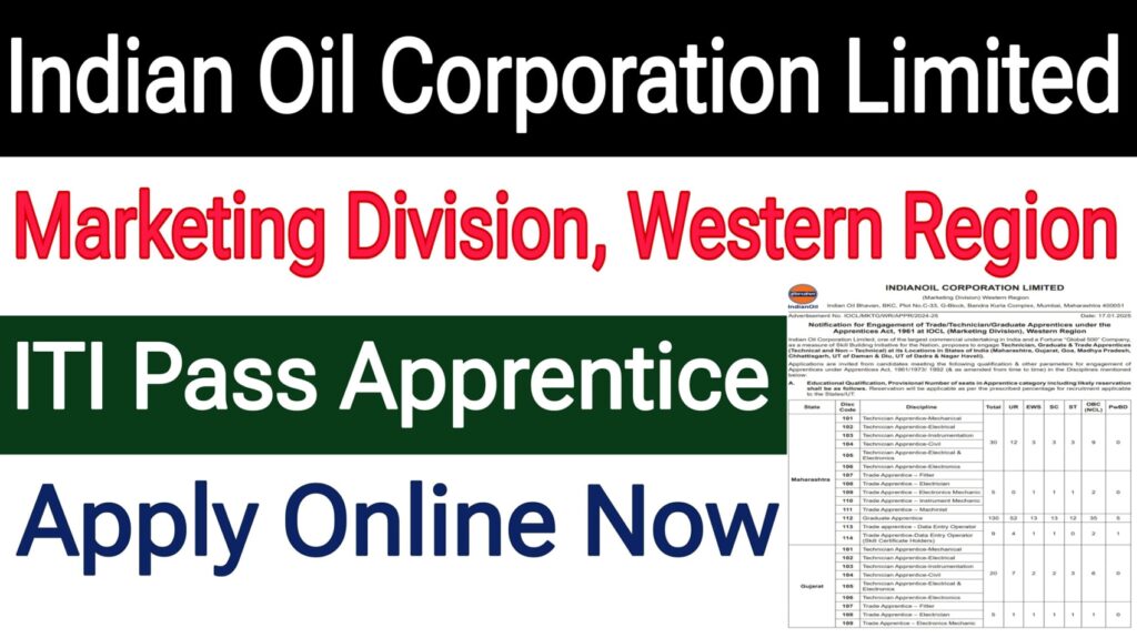 IOCL Western Region Apprentice Recruitment 2025