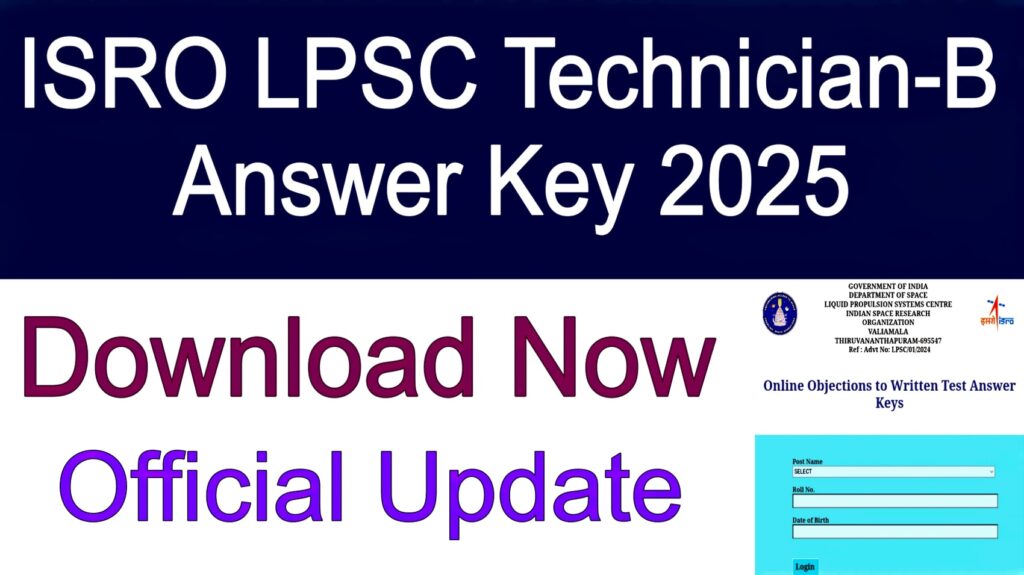 ISRO LPSC Technician-B Answer Key 2025