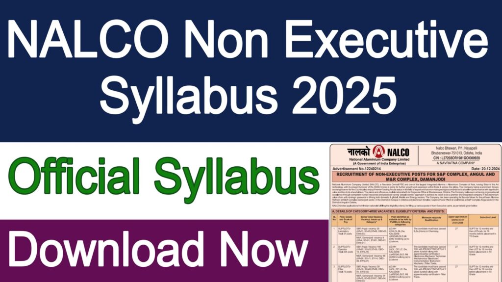 NALCO Non Executive Syllabus 2025