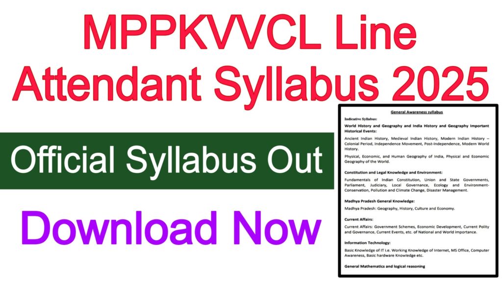 MPPKVVCL Line Attendant Syllabus 2025