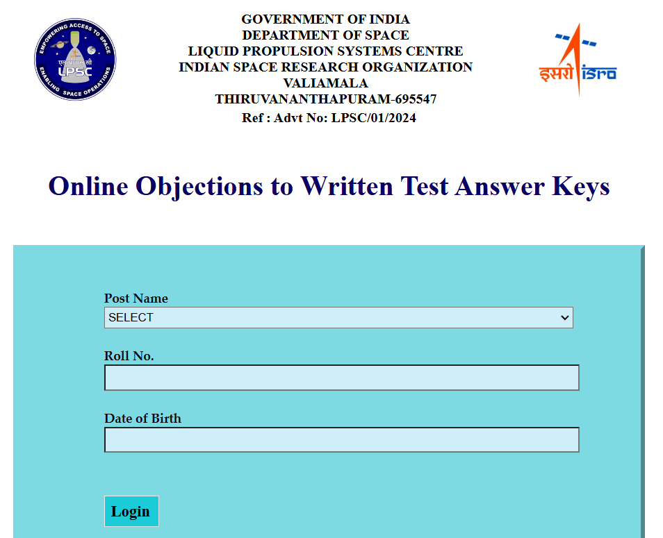 How to Download ISRO LPSC Technician-B Answer Key 2025