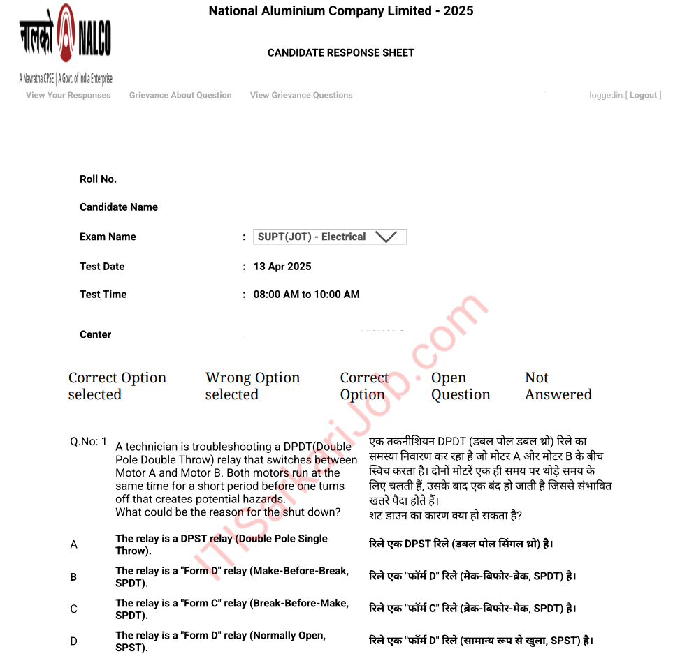 How To Download NALCO Technician Question Paper 2025