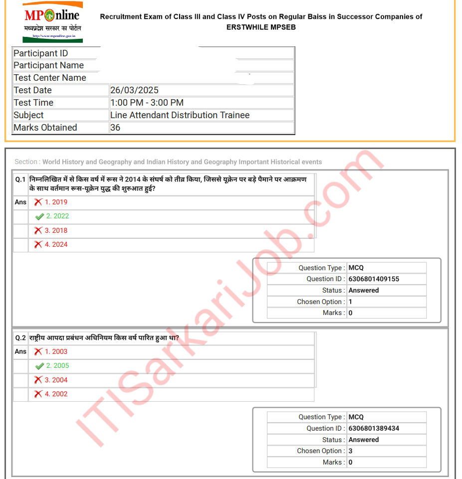 How To Download MPPKVVCL Line Attendant Question Paper 2025