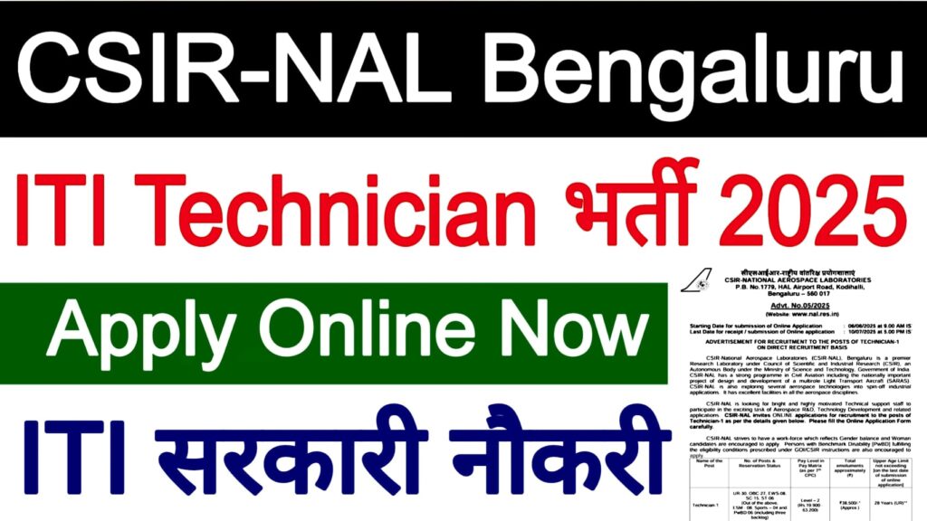 CSIR-NAL Technician Recruitment 2025