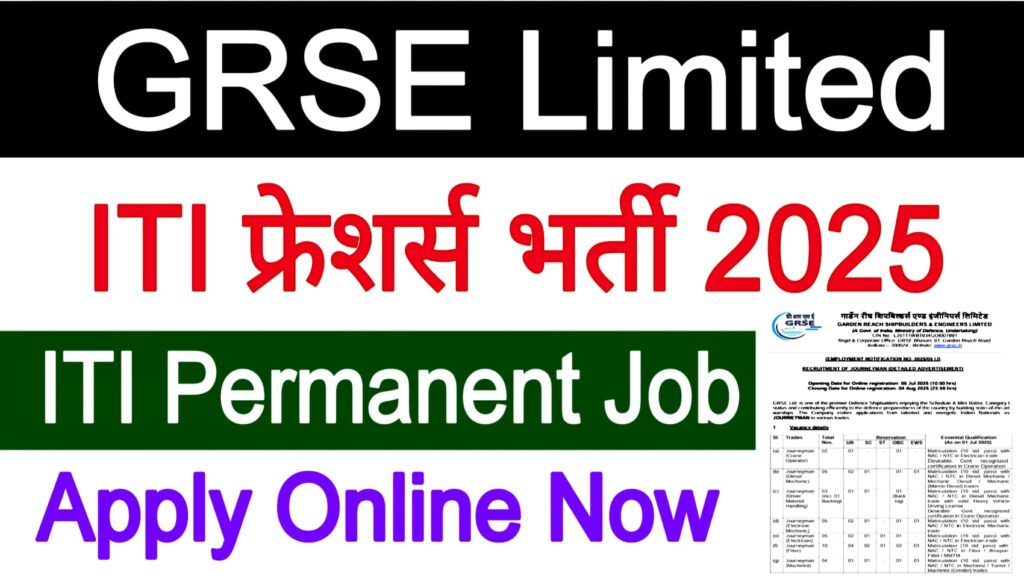 GRSE Limited Journeyman Recruitment 2025