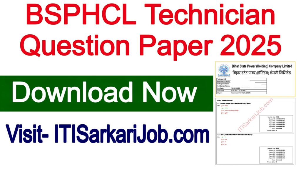 BSPHCL Technician Question Paper 2025