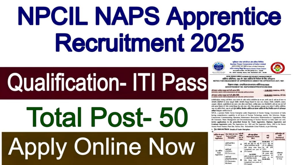 NPCIL NAPS Apprentice Recruitment 2025