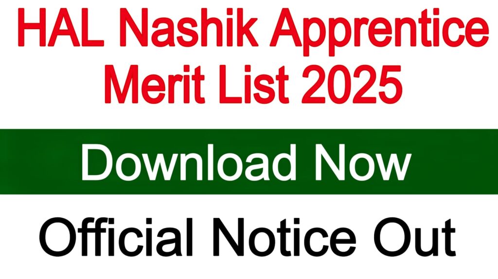HAL Nashik Apprentice Merit List 2025