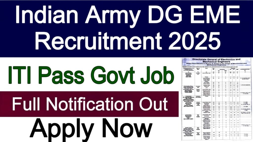 Indian Army DG EME Recruitment 2025