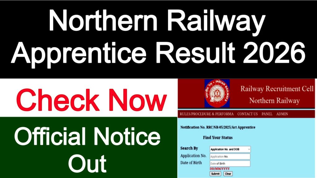 Northern Railway Apprentice Result 2026