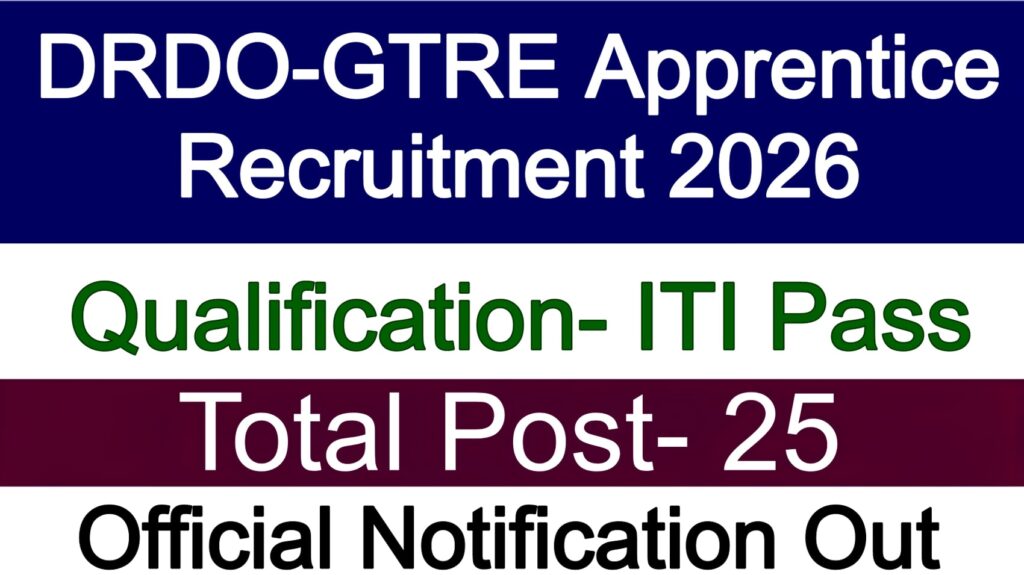DRDO GTRE Apprentice Recruitment 2026