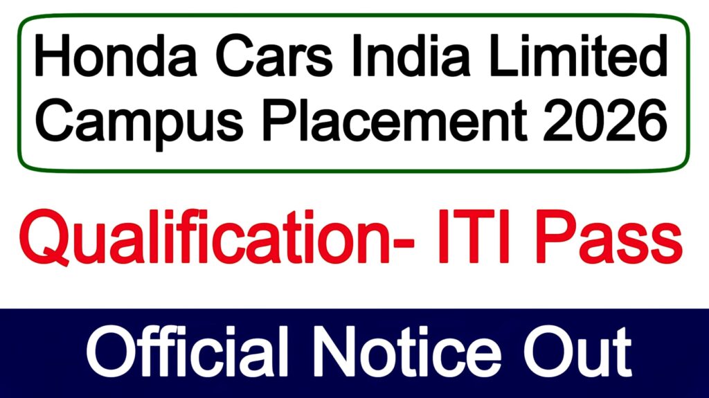 Honda Cars India Limited Campus Placement 2026