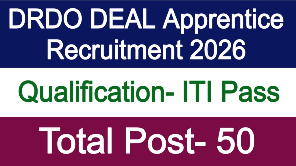 DRDO DEAL Apprentice Recruitment 2026