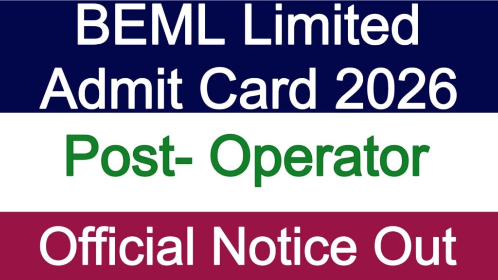 BEML Limited Admit Card 2026