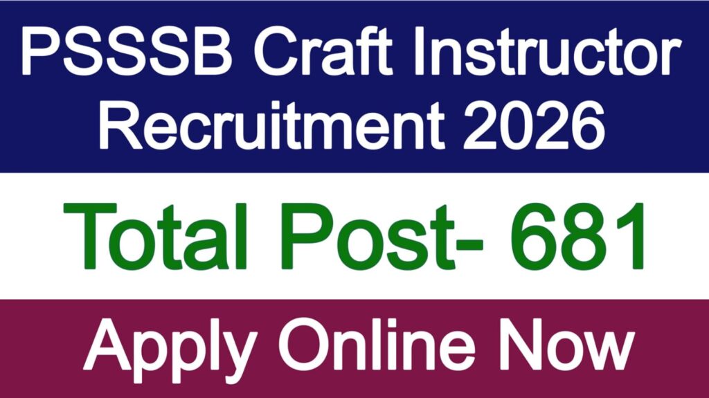PSSSB Craft Instructor Recruitment 2026