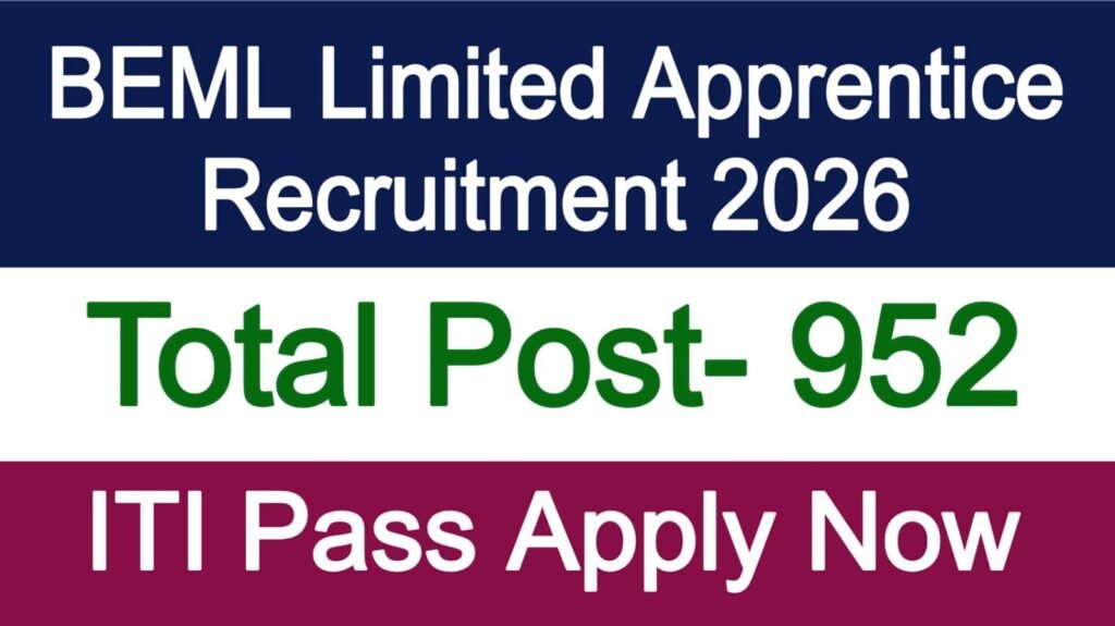 BEML Limited Apprentice Recruitment 2026
