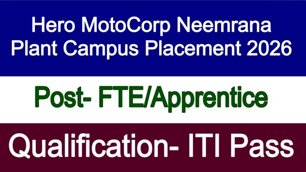 Hero MotoCorp Neemrana Plant Campus Placement 2026